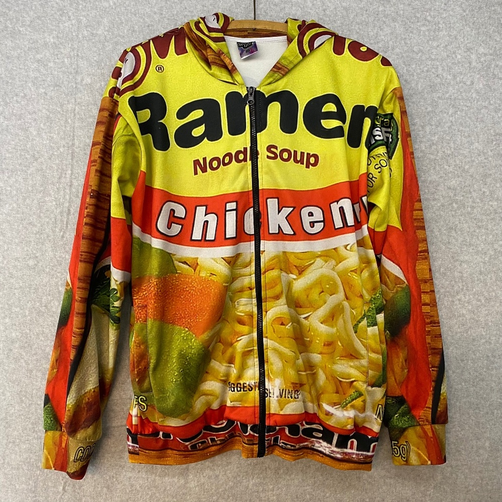 Rage On Small Ramen Chicken Noodles All Over Print Full Zip Hoodie Unisex